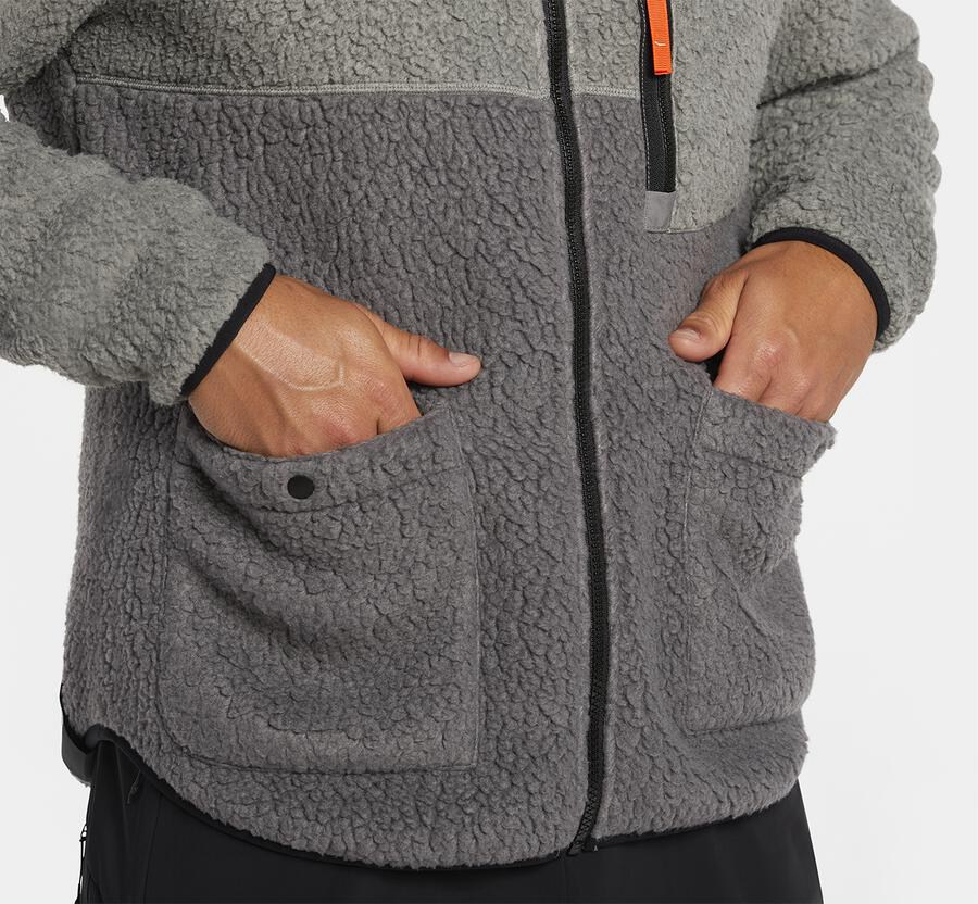 Hoka Australia One One Fleece Sky - Mens Jackets Grey - WKZMX-2075